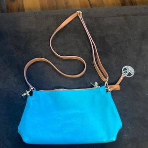 Teal leather purse